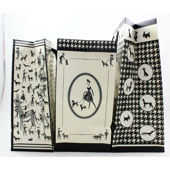Present Perfect B&W Houndstooth Fashionable Ladies & Dogs Gift Bags Lot of 3 - Picture 10 of 11